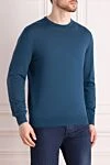 Cesare di Napoli Blue wool sweater for men - 100% wool. Country of manufacture: Italy. Care: specialized cleaning - photo 3