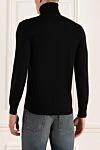 Men's black wool golf Cesare di Napoli - High neck. 100% wool. Country of manufacture: Italy. Care: specialized cleaning - photo 4