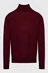 Cesare di Napoli Men's wool golf burgundy - High neck. 100% wool. Country of manufacture: Italy. Care: specialized cleaning - photo 1