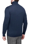 Men's wool golf blue Cesare di Napoli - High neck. 100% wool. Country of manufacture: Italy. Care: specialized cleaning - photo 4