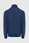 Men's wool golf blue Cesare di Napoli - High neck. 100% wool. Country of manufacture: Italy. Care: specialized cleaning - photo 6