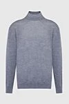 Cesare di Napoli Jumper with high neck, wool, gray for men - Additionally: High collar stand. Composition: 100% wool. Country of manufacture: Italy. Care: specialized cleaning - photo 1