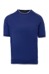 Cesare di Napoli Cotton T-shirt blue for men - contrast edging. 100% cotton. Country of manufacture: Italy. Care: specialized cleaning - photo 1