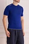 Cesare di Napoli Cotton T-shirt blue for men - contrast edging. 100% cotton. Country of manufacture: Italy. Care: specialized cleaning - photo 3