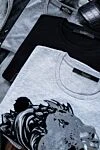 Billionaire Gray cotton T-shirt for men - picture print, logo embroidery. 100% cotton. Country of manufacture: Italy. Care: specialized cleaning - photo 9