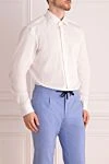 Barba Napoli White shirt for men - 78% cotton, 18% polyamide, 4% elastane. Closure: buttons. Country of manufacture: Italy. Care: specialized cleaning - photo 3