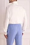 White shirt for men Barba Napoli - 78% cotton, 18% polyamide, 4% elastane. Closure: buttons. Country of manufacture: Italy. Care: specialized cleaning - photo 4