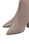 Stephen Venezia Women's gray leather boots decorated with fur - stitching. leather. Heel height: 4 centimeters. zipper. Country of manufacture: Italy. Care: specialized cleaning - photo 5