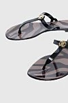 Roberto Cavalli Women's flip-flops with a logo, black - metal logo, abstract pattern. polyvinyl chloride. Heel height: 2 cm. Country of manufacture: Italy. Care: specialized cleaning - photo 5