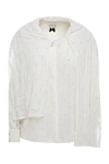 Edward Achour Paris White polyester blouse for women - pearls. 100% polyester. Country of manufacture: Italy. Care: specialized cleaning - photo 1