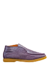 Andrea Ventura Purple suede and fur loafers for women - spraying, contrasting sole. suede, fur. Country of manufacture: Italy. Care: specialized cleaning - photo 1