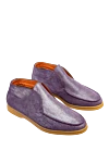 Andrea Ventura Purple suede and fur loafers for women - spraying, contrasting sole. suede, fur. Country of manufacture: Italy. Care: specialized cleaning - photo 3