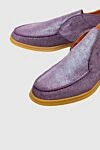 Andrea Ventura Purple suede and fur loafers for women - spraying, contrasting sole. suede, fur. Country of manufacture: Italy. Care: specialized cleaning - photo 5