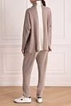 Beige women's walking suit made of cashmere Max&Moi - Decor: mink heart. Composition: 100% cashmere. Country of manufacture: Italy. Care: specialized cleaning - photo 4