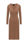 Max&Moi Beige cashmere dress for women - buttons. Decoration: buttons, V-neck. 100% cashmere. Country of manufacture: Italy. Care: specialized cleaning - photo 1