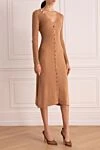 Max&Moi Beige cashmere dress for women - buttons. Decoration: buttons, V-neck. 100% cashmere. Country of manufacture: Italy. Care: specialized cleaning - photo 3