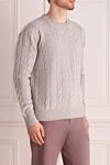 Cesare di Napoli Wool and cashmere jumper gray for men - Textured pattern, knitting. 70% wool, 30% cashmere. Country of manufacture: Italy. Care: specialized cleaning - photo 3