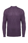 Cesare di Napoli High-collar stand-up jumper made of wool and cashmere purple for men - Textured pattern. High collar stand. 70% wool, 30% cashmere. Country of manufacture: Italy. Care: specialized cleaning - photo 1