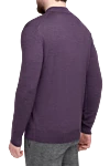 High-collar stand-up jumper made of wool and cashmere purple for men Cesare di Napoli - Textured pattern. High collar stand. 70% wool, 30% cashmere. Country of manufacture: Italy. Care: specialized cleaning - photo 4