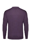 High-collar stand-up jumper made of wool and cashmere purple for men Cesare di Napoli - Textured pattern. High collar stand. 70% wool, 30% cashmere. Country of manufacture: Italy. Care: specialized cleaning - photo 6