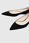 Nina Ricci Classic women's black suede shoes - suede. Heel height: 2 centimeters. Country of manufacture: Italy. Care: specialized cleaning - photo 5