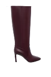 Nina Ricci Burgundy leather boots for women - leather. Heel height: 8 cm. zipper. Country of manufacture: Italy. Care: specialized cleaning - photo 1