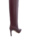 Boots women's leather on thin heel burgundy Nina Ricci - leather. Heel height: 8 cm. zipper. Country of manufacture: Italy. Care: specialized cleaning - photo 4