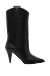 Nina Ricci Boots women's leather with embroidery black - embroidery. leather. Heel height: 10 cm. Country of manufacture: Italy. Care: specialized cleaning - photo 1