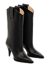 Nina Ricci Boots women's leather with embroidery black - embroidery. leather. Heel height: 10 cm. Country of manufacture: Italy. Care: specialized cleaning - photo 3