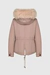 Alessandra Chamonix Parka made of cotton and natural fur pink for women - embroidery flower. fur hood. 100% cotton, natural fur. Closure: zipper. two side pockets with flaps. Insulation: 90% down, 10% feather. Country of manufacture: Italy. Care: specialized cleaning - photo 7