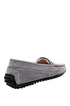 Loafers women's with textured sole dark gray Peserico - contrasting sole, stitching. leather, elastane. Interior decoration: fur. Country of manufacture: Italy. Care: specialized cleaning - photo 4