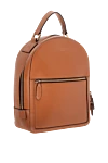 Aspinal of London Brown leather backpack for women - logo. zipper. genuine leather. Country of manufacture: Italy. Care: specialized cleaning - photo 3