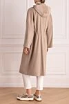 Beige wool and mink coat for women Heresis - fur decor. hood. Wool, mink fur. buttons. two side pockets. Country of manufacture: Italy. Care: specialized cleaning - photo 4