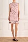 Pink dress for women Giambattista Valli - zipper. Decoration: polka dot pattern, contrasting stripe on the hem, sleeveless. 79% wool, 15% polyamide, 3% cashmere, 3% polyester. Country of manufacture: Italy. Care: specialized cleaning - photo 2