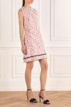 Giambattista Valli Pink dress for women - zipper. Decoration: polka dot pattern, contrasting stripe on the hem, sleeveless. 79% wool, 15% polyamide, 3% cashmere, 3% polyester. Country of manufacture: Italy. Care: specialized cleaning - photo 3