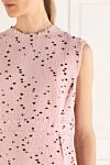 Giambattista Valli Pink dress for women - zipper. Decoration: polka dot pattern, contrasting stripe on the hem, sleeveless. 79% wool, 15% polyamide, 3% cashmere, 3% polyester. Country of manufacture: Italy. Care: specialized cleaning - photo 5