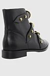 Women's black leather boots with metal elements and straps Kat Maconie - straps with buckles. genuine leather. Heel height: 2 centimeters. zipper. Country of manufacture: Italy. Care: specialized cleaning - photo 4