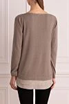 Brown jumper for women Panicale - contrasting neck and lining. 70% wool, 20% silk, 10% cashmere. Country of manufacture: Italy. Care: specialized cleaning - photo 4