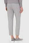 Panicale Women's striped pants gray - striped pattern. 96% wool, 4% elastane. elastic belt, drawstring. Country of manufacture: Italy. Care: specialized cleaning - photo 3