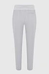 Panicale Women's striped pants gray - striped pattern. 96% wool, 4% elastane. elastic belt, drawstring. Country of manufacture: Italy. Care: specialized cleaning - photo 5