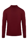 Cesare di Napoli Long sleeve polo made of wool, silk and cashmere burgundy for men - Embossed pattern. Long sleeve. 60% wool, 30% silk, 10% cashmere. Closure: Zipper. Country of manufacture: Italy. Care: specialized cleaning - photo 5