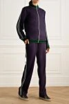 Purple women's walking suit Roberto Cavalli - contrasting cuffs and neckline. 49% viscose, 33% cotton, 12% nylon, 6% polyester. Closure: drawstring, zipper. two side pockets. Country of manufacture: Italy. Care: specialized cleaning - photo 2