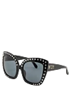 N21 Black women's butterfly glasses with rhinestones on the frame - Decoration: logo on the bracket, rhinestones on the Frame. Additional: UV protection. plastic, metal. Country of manufacture: Italy. Care: specialized cleaning - photo 3