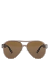 Alexander McQueen Brown men's metal and plastic sunglasses for sun protection - fantasy shape of the Frame. UV protection. plastic, metal. Country of manufacture: Italy. Care: specialized cleaning - photo 1