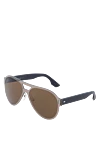 Alexander McQueen Brown men's metal and plastic sunglasses for sun protection - fantasy shape of the Frame. UV protection. plastic, metal. Country of manufacture: Italy. Care: specialized cleaning - photo 3