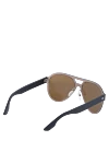 Brown men's metal and plastic sunglasses for sun protection Alexander McQueen - fantasy shape of the Frame. UV protection. plastic, metal. Country of manufacture: Italy. Care: specialized cleaning - photo 4