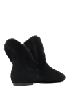 Women's suede ankle boots with fur and a shiny toe in black Rene Caovilla - shiny sock, fur. suede. Sole height: 2 centimeters. Country of manufacture: Italy. Care: specialized cleaning - photo 4