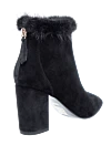 Women's black suede boots with fur Max&Moi - fur edge. suede, fur. Heel height: 10 centimeters. zipper. Country of manufacture: Italy. Care: specialized cleaning - photo 4