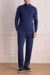 Костюм спортивний чоловічий із кашеміру синій Stefano Ricci - 100% кашемір . Блискавка . Дві бічні кишені. Країна виробник: Італія. Догляд: спеціалізоване чищення - фото 2