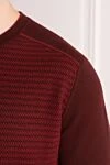 Stefano Ricci Бордовий джемпер із кашеміру та шовку з фактурною в'язкою - Фактурна тканина, вертикальна смужка. 90% кашемір, 10% шовк. Країна виробник: Італія. Догляд: спеціалізоване чищення - фото 5